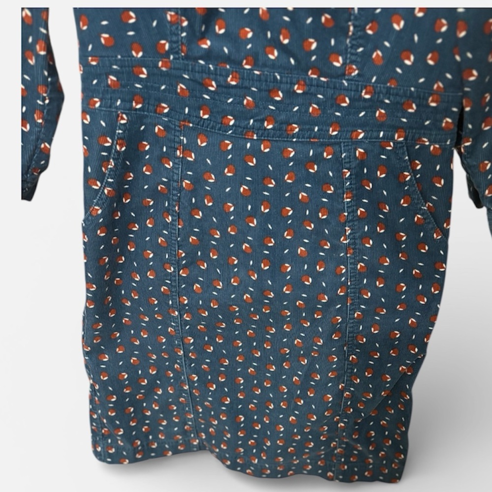 Boden Coraline corduroy dress in a teal size 4 - Picture 7 of 9